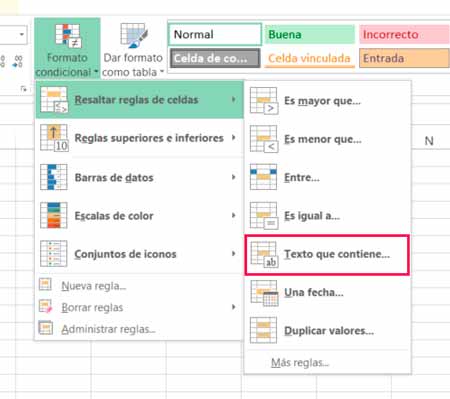 Aplicar formatos condicionales en Excel
