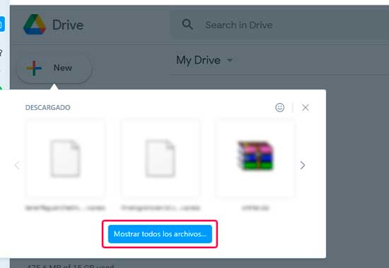 Subir y descargar archivos y carpetas en Google Drive