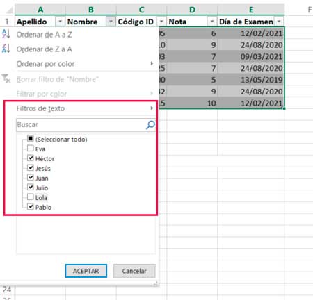 Cómo utilizar filtro de datos en Excel