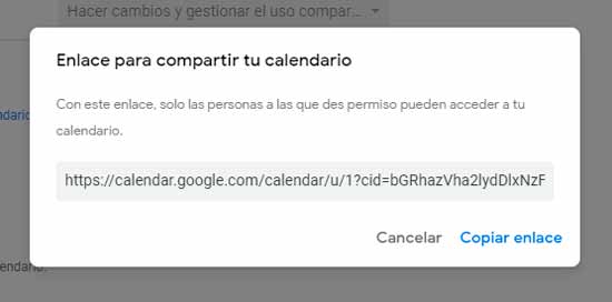 Compartir calendarios en Google Calendar