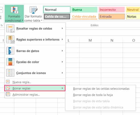 Condicionales en Excel: configuración de reglas