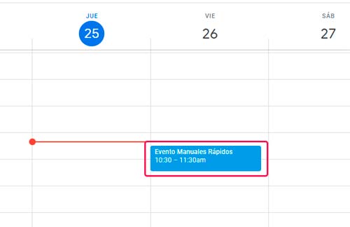 Crear evento en Google Calendar