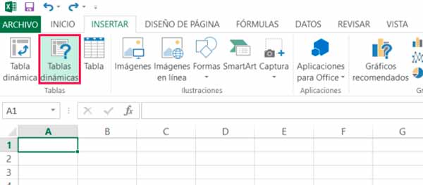 Insertar tablas dinámicas en Excel