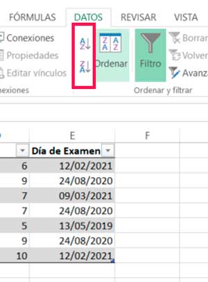 Ordenar datos en Excel de manera alfabética