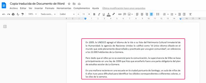 Traducir documentos en Google Docs