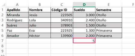 Usar fórmula contar números en Excel